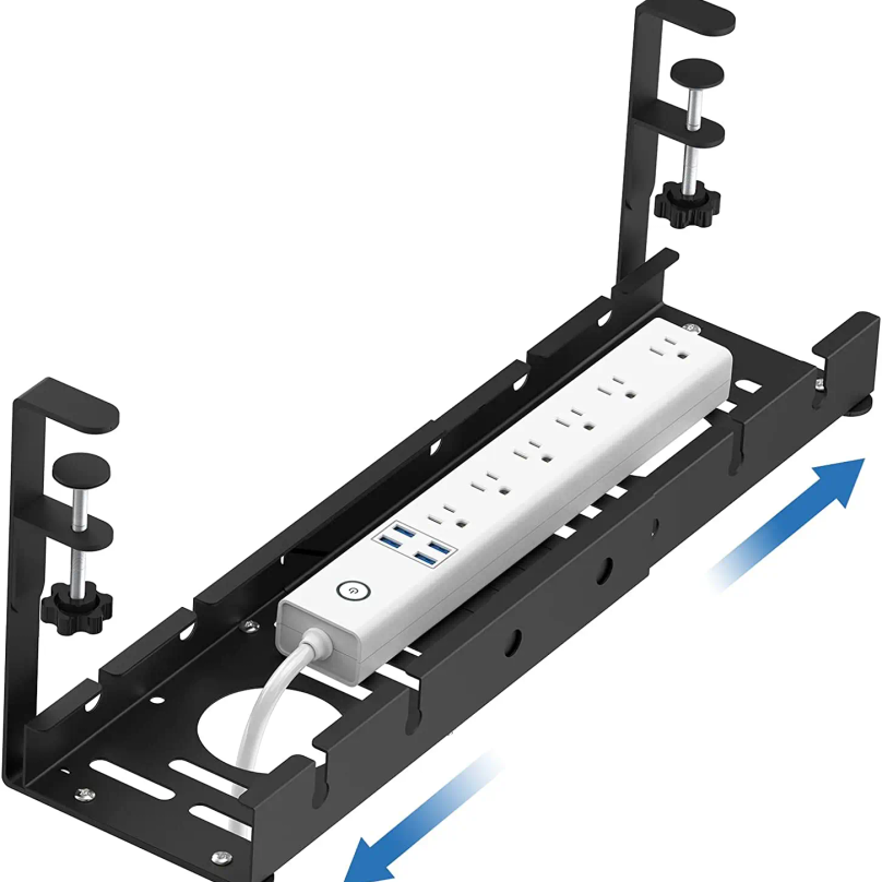 Power Strip Desk - Bandeja Metálica Extensible para Gestión de