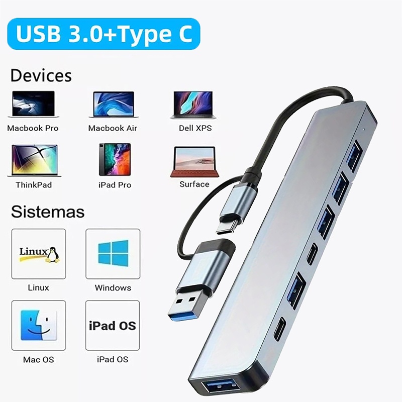 Home Office For Mac - Hub USB3.0 2 en 1, extensor