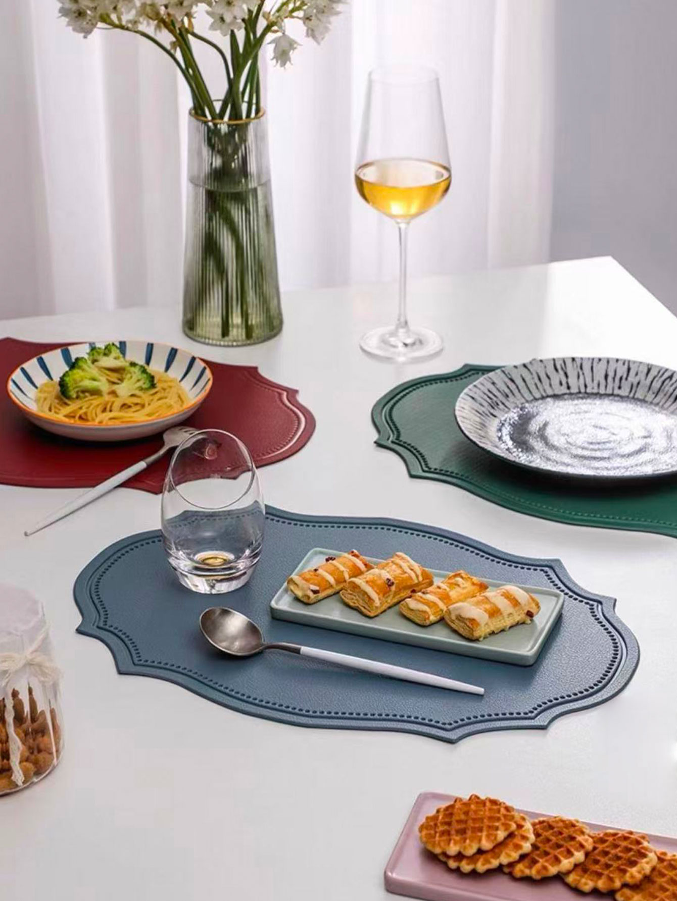 Desk Mat Leather - Mantel individual de cuero estilo INS,