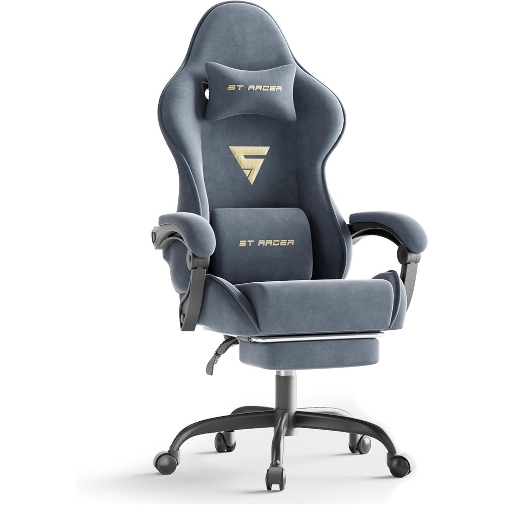 Home Office Or - Silla de Juego Ergonómica con Reposapiés