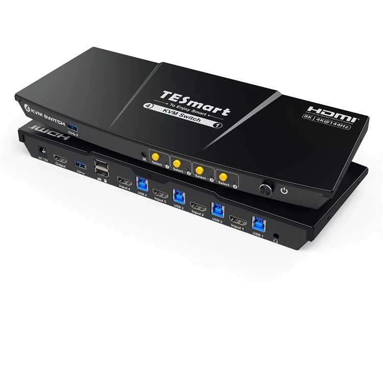 Home Office Kvm Switch - Conmutador KVM HDMI TESmart de 4