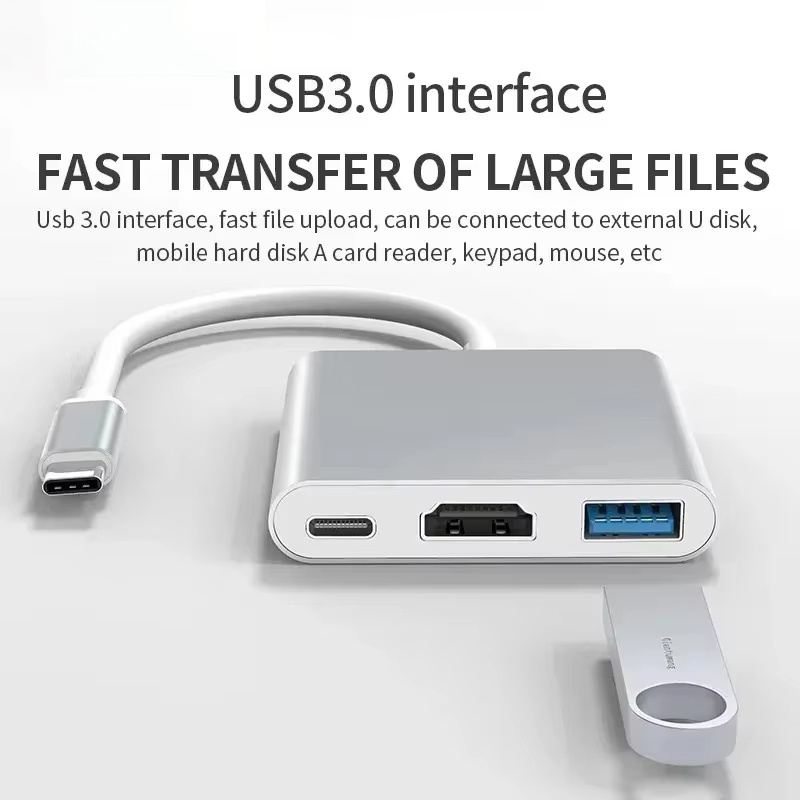 Home Office For Mac - Adaptador 3 en 1 tipo C