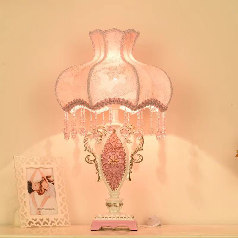 Desk Lamp Led - Lámpara de Mesa Rosa Europea, Lujosa,