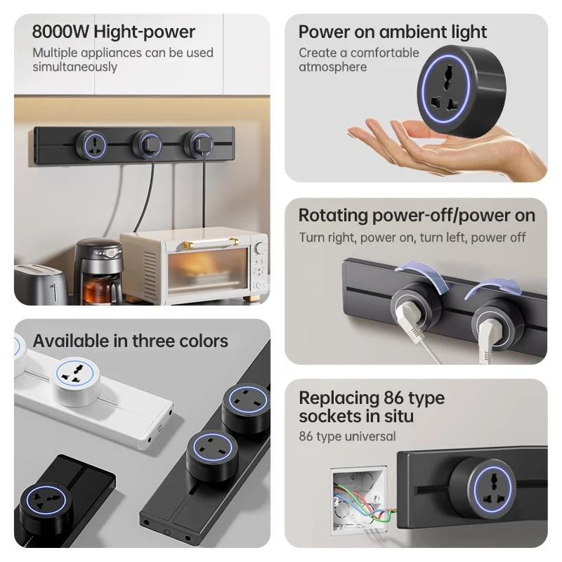 Enchufe de pared oculto, carri - Power Strip Desk reseña y precio
