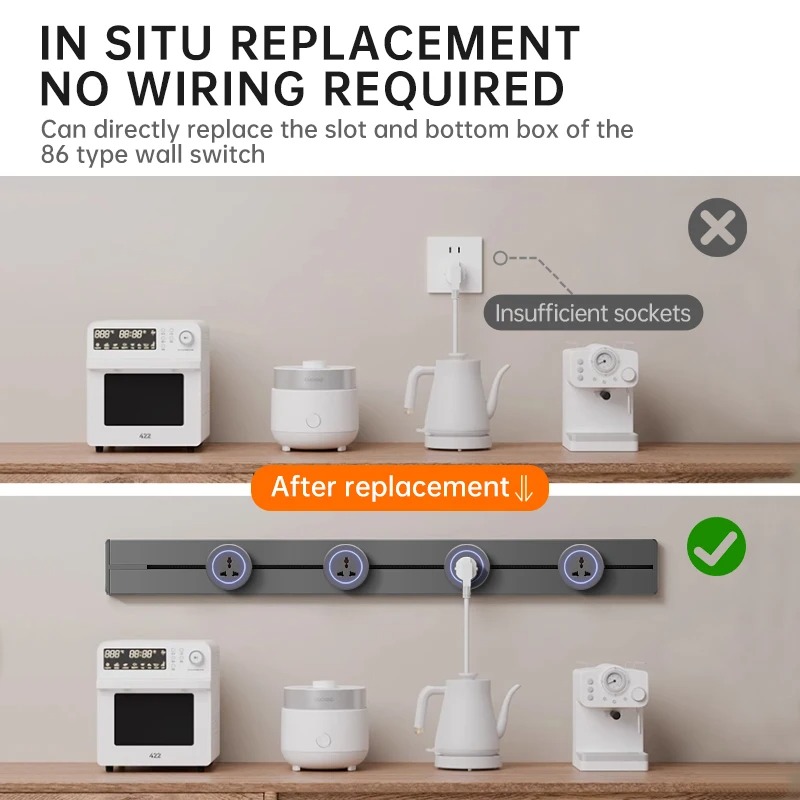 Enchufe de pared oculto, carri - Power Strip Desk reseña y precio