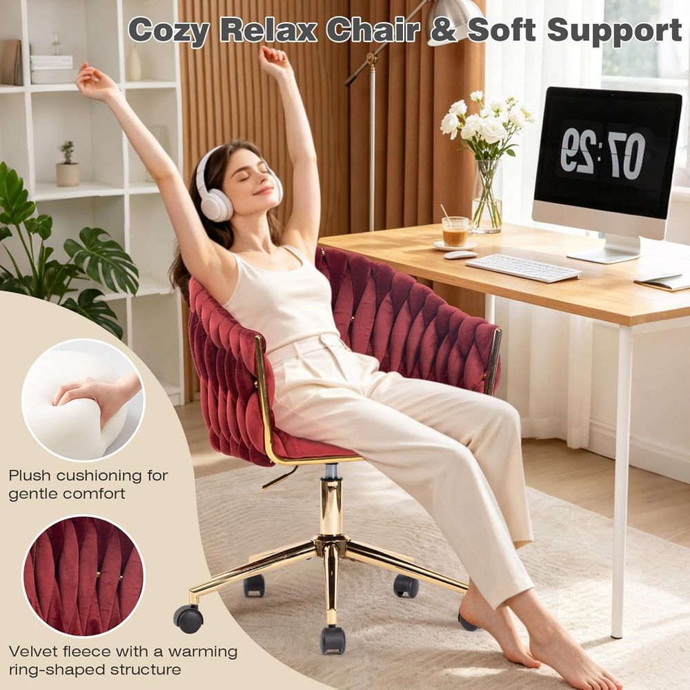 Silla de oficina de terciopelo - Home Office Or reseña y precio