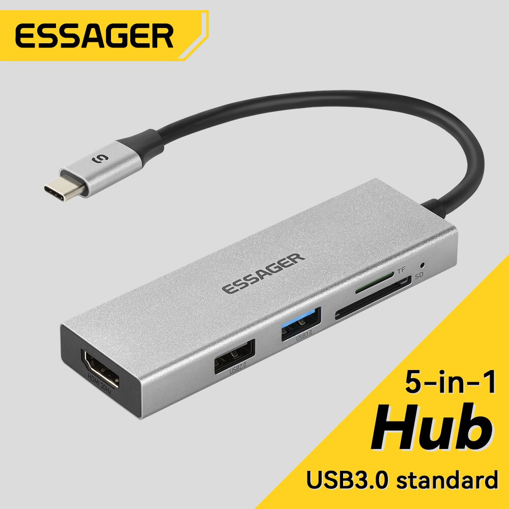Essager 5 en 1 USB C HUB HDMI- - Home Office For Mac reseña y precio