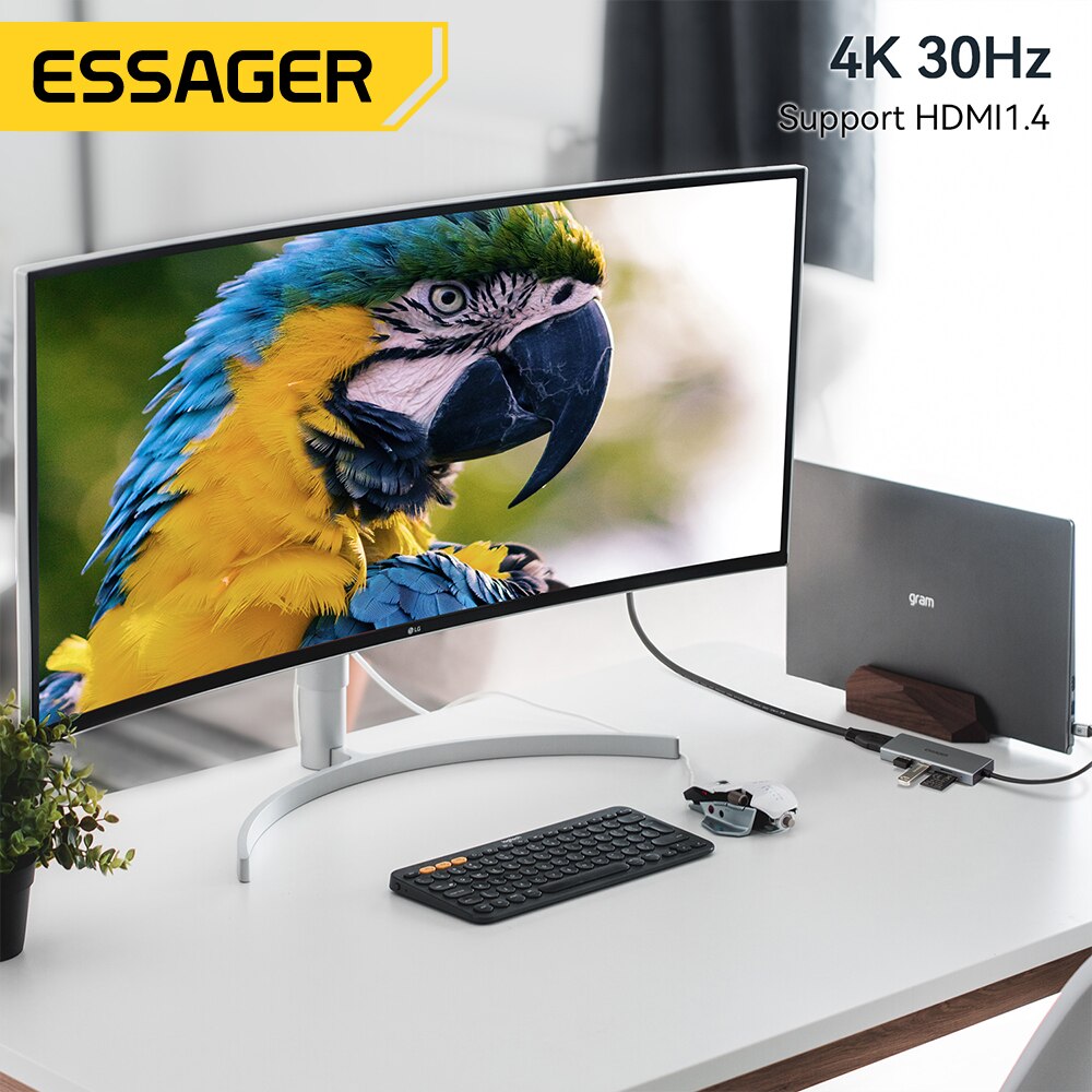 Essager 5 en 1 USB C HUB HDMI- - Home Office For Mac reseña y precio