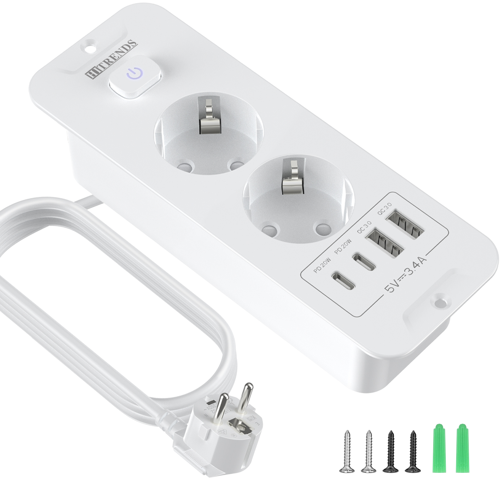 Enchufe Integrado para la UE,  - Power Strip Desk reseña y precio