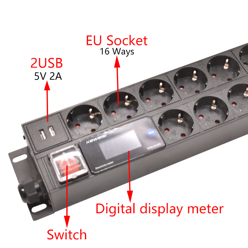 Tira de alimentación 2U PDU de - Power Strip Desk reseña y precio