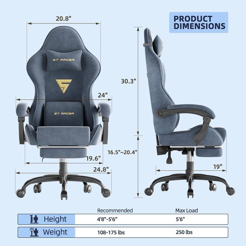 Silla de Juego Ergonómica con  - Home Office Or reseña y precio