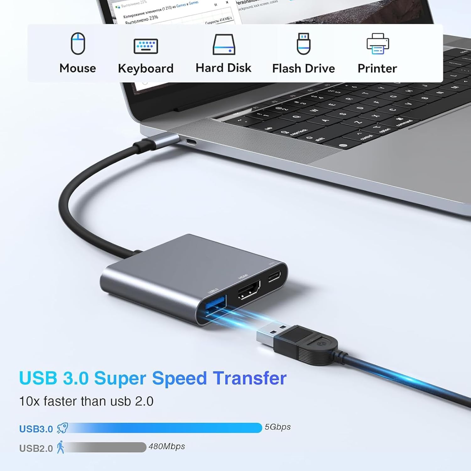 Adaptador de Carga 3 en 1 Tipo - Home Office For Mac reseña y precio